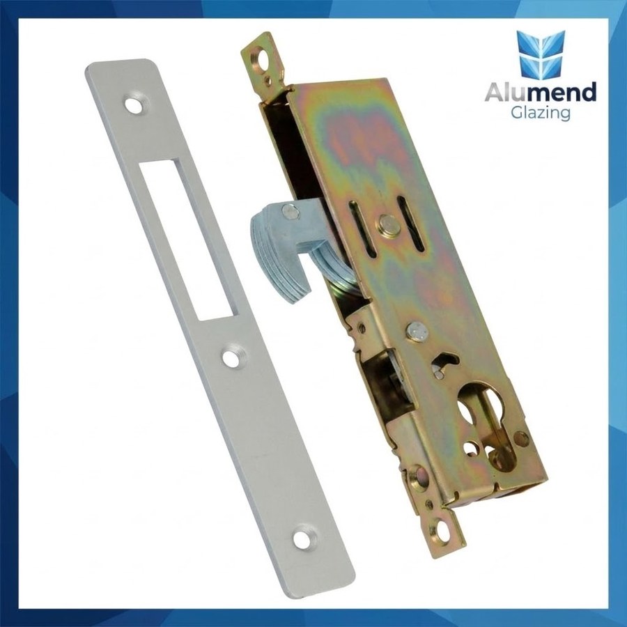 Narrow stile hookbolt lock case with faceplate, to suit euro cylinder